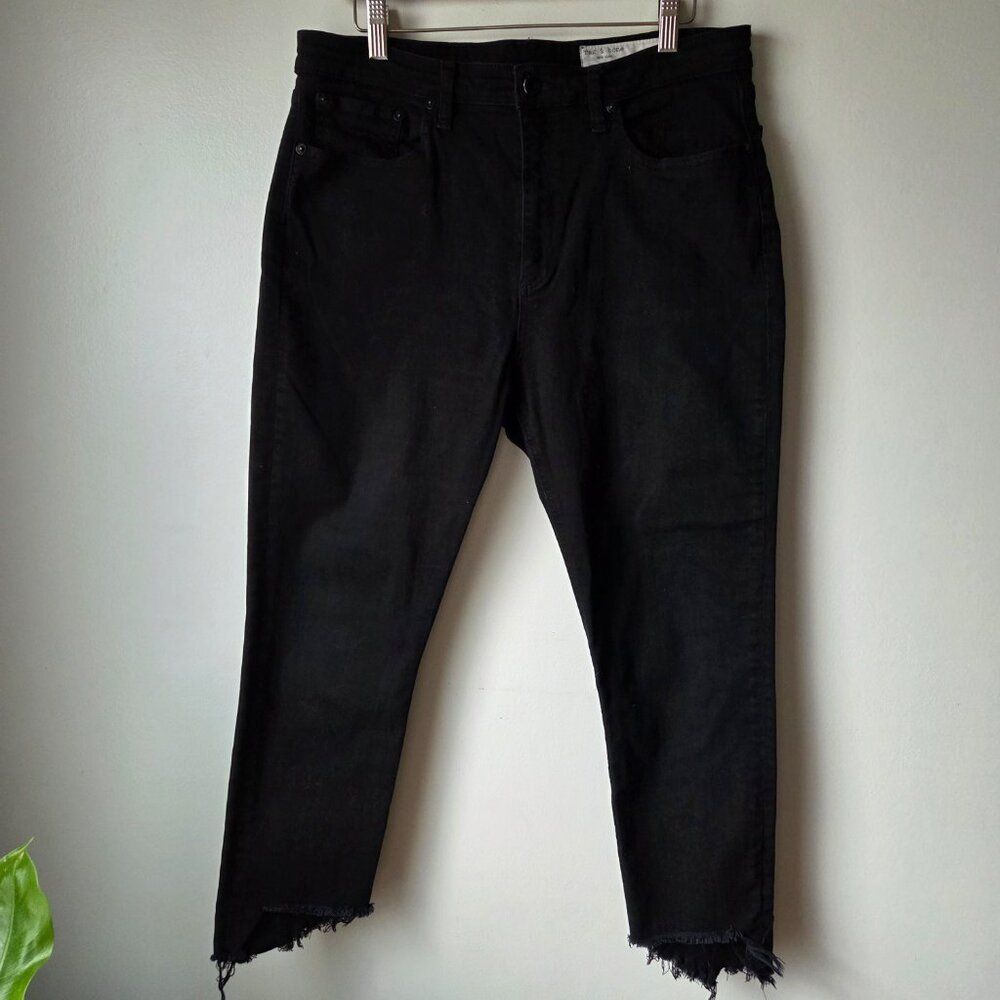EUC RAG & BONE NINA HIGH RISE ANKLE SKINNY BLACK JEANS SIZE 32 WOMEN